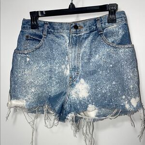 Gitano Blue Distressed Jean Shorts with Frayed Hem